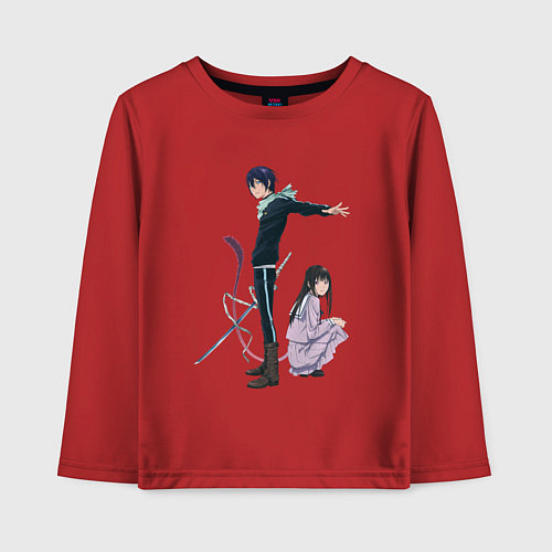 Детский лонгслив Бездомный бог / Красный – фото 1