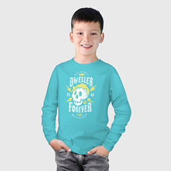 Лонгслив хлопковый детский Dweller Forever, цвет: бирюзовый — фото 2