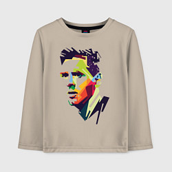 Лонгслив хлопковый детский Lionel Messi: fun-art, цвет: миндальный
