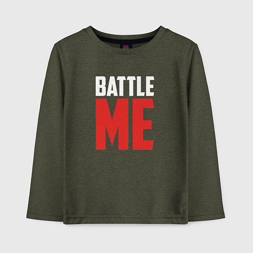 Детский лонгслив Battle Me / Меланж-хаки – фото 1