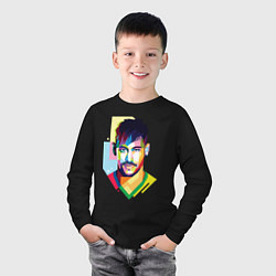 Лонгслив хлопковый детский Neymar: fun-art, цвет: черный — фото 2