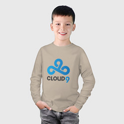 Лонгслив хлопковый детский Cloud9, цвет: миндальный — фото 2