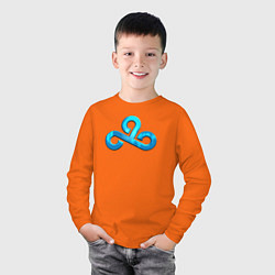 Лонгслив хлопковый детский Cloud9 Foil Металлический эффект, цвет: оранжевый — фото 2