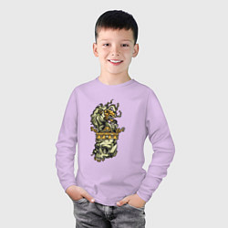 Лонгслив хлопковый детский Король, цвет: лаванда — фото 2