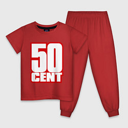 Пижама хлопковая детская 50 cent, цвет: красный