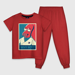 Пижама хлопковая детская Zoidberg: Why not?, цвет: красный