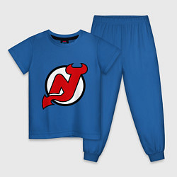 Пижама хлопковая детская New Jersey Devils, цвет: синий