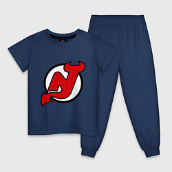 Пижама хлопковая детская New Jersey Devils, цвет: тёмно-синий