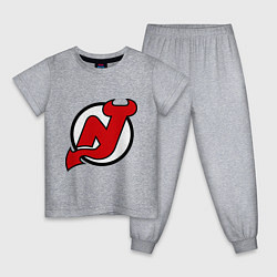 Пижама хлопковая детская New Jersey Devils, цвет: меланж