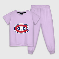 Пижама хлопковая детская Montreal Canadiens, цвет: лаванда