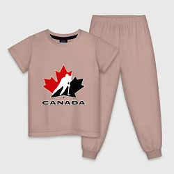 Пижама хлопковая детская Canada, цвет: пыльно-розовый