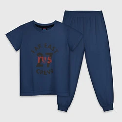 Пижама хлопковая детская Far East 27 Crew, цвет: тёмно-синий