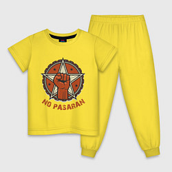 Пижама хлопковая детская No Pasaran, цвет: желтый
