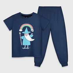 Пижама хлопковая детская Skate mage, цвет: тёмно-синий