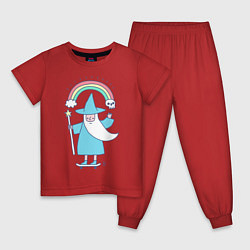 Пижама хлопковая детская Skate mage цвета красный — фото 1