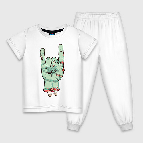 Детская пижама Zombie Rock Hand / Белый – фото 1