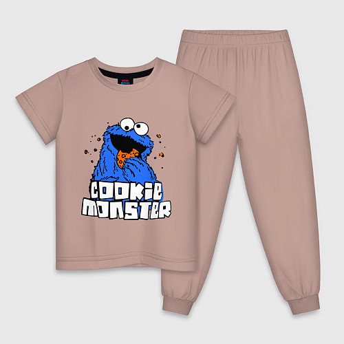 Детская пижама Cookie Monster / Пыльно-розовый – фото 1