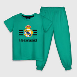 Пижама хлопковая детская Real Madrid Lines, цвет: зеленый