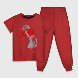 Пижама хлопковая детская Майкл Джексон - Long live the King, цвет: красный