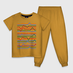 Пижама хлопковая детская Эквалайзер, цвет: горчичный