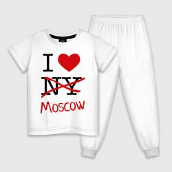 Пижама хлопковая детская I love Moscow, цвет: белый