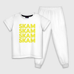 Пижама хлопковая детская Skam Skam, цвет: белый