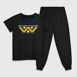 Пижама хлопковая детская Weyland-Yutani, цвет: черный