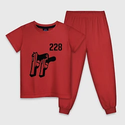 Пижама хлопковая детская 228, цвет: красный