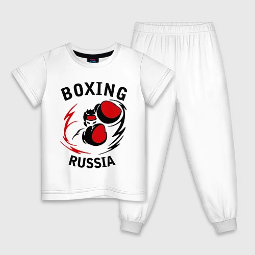 Детская пижама Boxing Russia Forever / Белый – фото 1