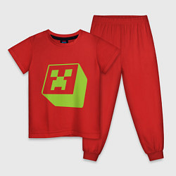 Пижама хлопковая детская Green Creeper, цвет: красный