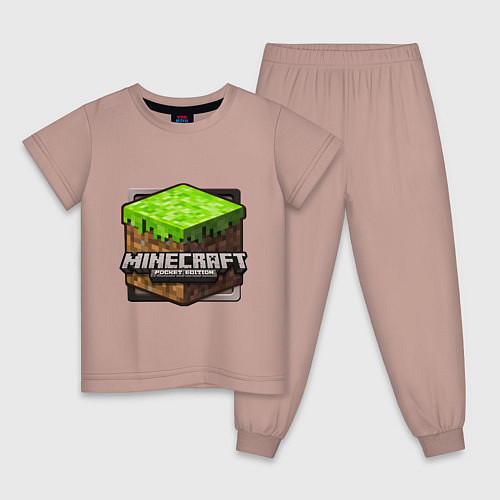 Детская пижама Minecraft: Pocket Edition / Пыльно-розовый – фото 1