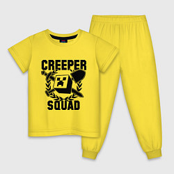Пижама хлопковая детская Creeper Squad, цвет: желтый