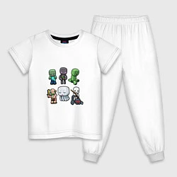 Пижама хлопковая детская Minecraft Units, цвет: белый