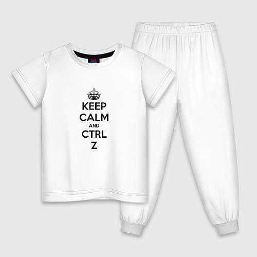 Детская пижама Keep Calm & Ctrl + Z / Белый – фото 1