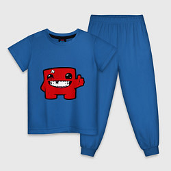 Пижама хлопковая детская Super Meat Boy, цвет: синий