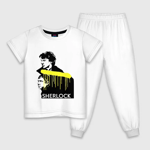 Детская пижама Sherlock: Yellow line / Белый – фото 1
