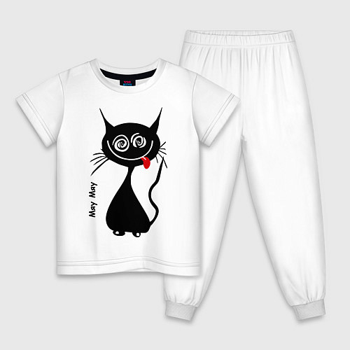 Детская пижама Кошка Мяу / Белый – фото 1