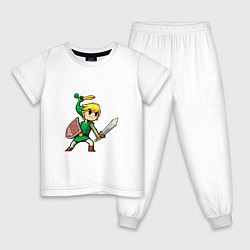Пижама хлопковая детская Линк, цвет: белый
