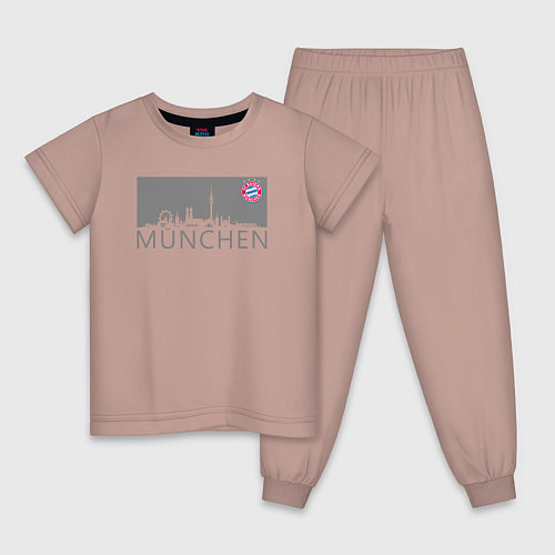 Детская пижама Bayern Munchen - Munchen City grey 2022 / Пыльно-розовый – фото 1