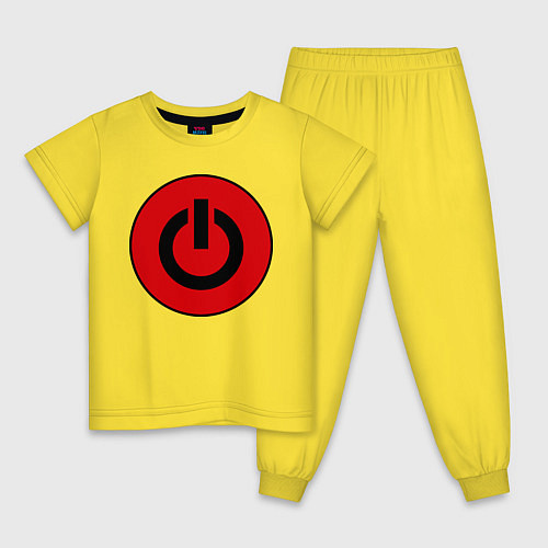 Детская пижама Power button / Желтый – фото 1