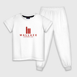 Пижама хлопковая детская Wallace Corporation, цвет: белый