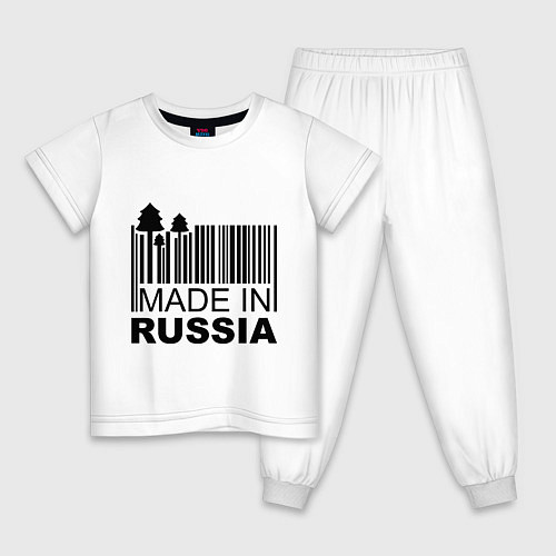 Детская пижама Made in Russia штрихкод / Белый – фото 1