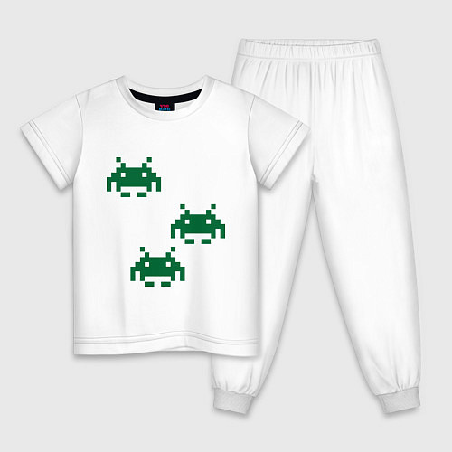 Детская пижама Space invaders 8 bit / Белый – фото 1
