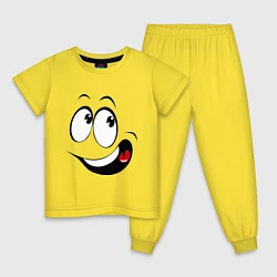 Пижама хлопковая детская Смайл01, цвет: желтый