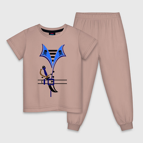 Детская пижама Форма пирата / Пыльно-розовый – фото 1