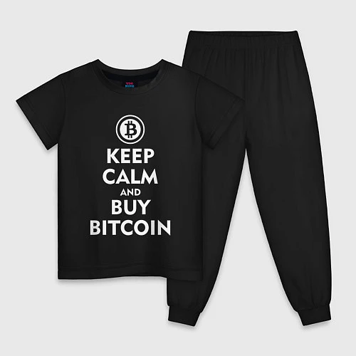 Детская пижама Keep Calm & Buy Bitcoin / Черный – фото 1