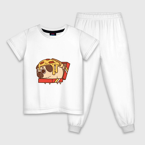 Детская пижама Мопс-пицца / Белый – фото 1