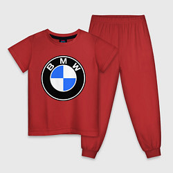 Пижама хлопковая детская Logo BMW, цвет: красный