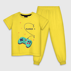 Пижама хлопковая детская Perfect Team: Player 2, цвет: желтый