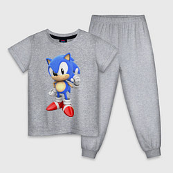 Пижама хлопковая детская Classic Sonic, цвет: меланж